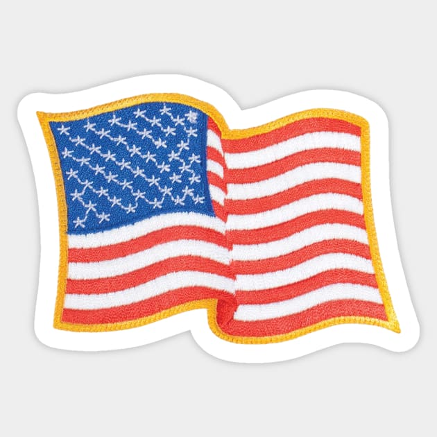 Embroidery American Flag Sticker Sticker by anacarminda